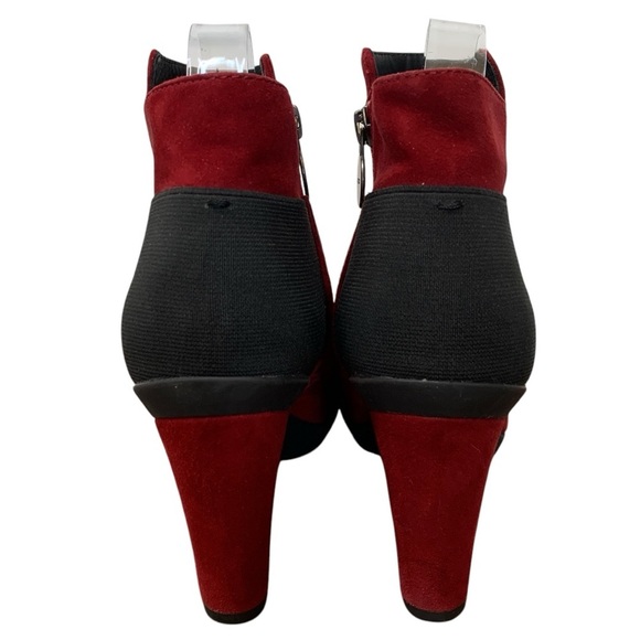 GEOX Respira Boots Womens 10 Red Black High Heels Leather Sexy Valentine’s Day - Picture 5 of 11